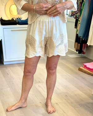
                  
                    Load image into Gallery viewer, Kori Labyrinth Shorts in Natural/Gold
                  
                