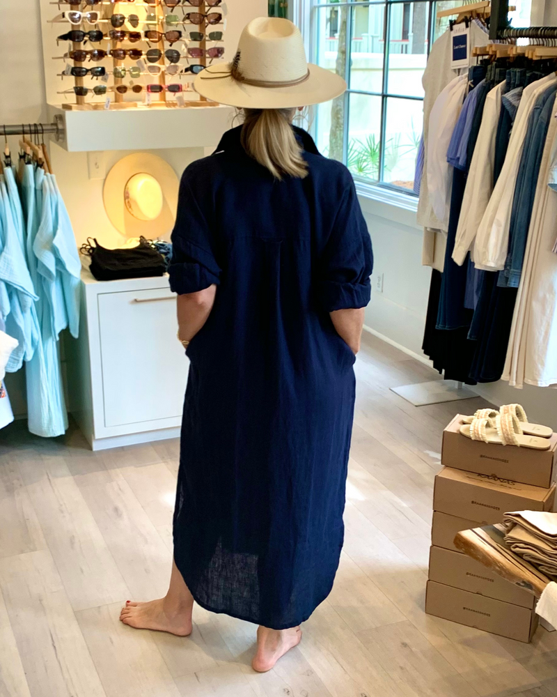 
                  
                    Load image into Gallery viewer, Florence Shirtdress in Navy
                  
                