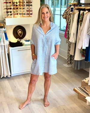 
                  
                    Load image into Gallery viewer, Lighthouse Shirt Dress in Blue/White Stripe
                  
                