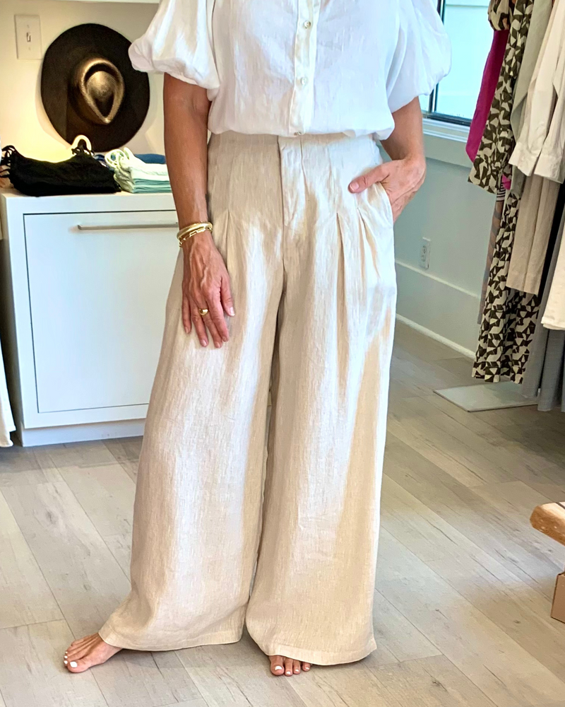Culotte Linen Pant in Natural