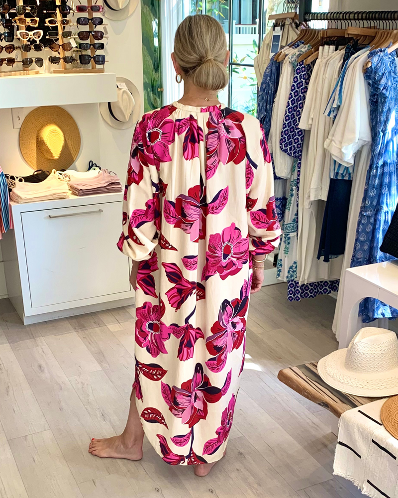 
                  
                    Load image into Gallery viewer, Sake Tencel Dress in Hibiscus
                  
                