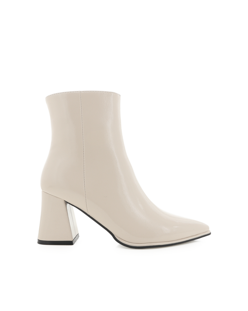 
                  
                    Load image into Gallery viewer, Caden Bootie in Chalk Patent
                  
                
