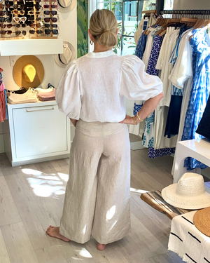 
                  
                    Load image into Gallery viewer, Culotte Linen Pant in Natural
                  
                
