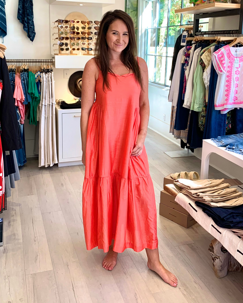 Clemente Dress in Coral